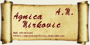 Agnica Mirković vizit kartica